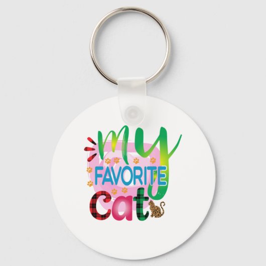 Porte-clés Chat Art Mon Chat préféré (Recto)