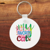 Porte-clés Chat Art Mon Chat préféré (Recto)