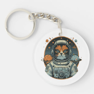 Porte-clés Chat-astronaute sur les Astéroïdes