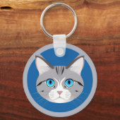 Porte-clés Chat aux yeux bleus (Recto)
