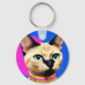 Porte-clés Chat aux yeux frappants (Verso)