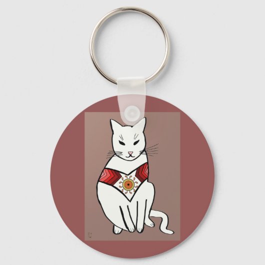 Porte-clés Chat avec Aztec Design (Recto)