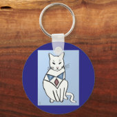 Porte-clés Chat avec collier diamant (Recto)