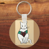 Porte-clés Chat avec collier rubis (Recto)