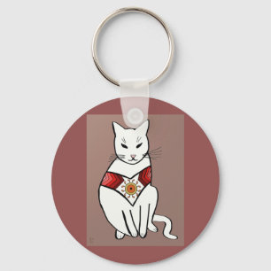 Porte-clés Chat avec la conception aztèque