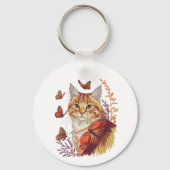 Porte-clés Chat avec papillons Monarch (Verso)