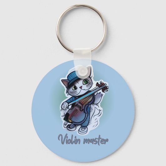 Porte-clés Chat avec T-shirt violon (Recto)