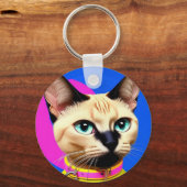 Porte-clés Chat avec yeux frappants (Verso)