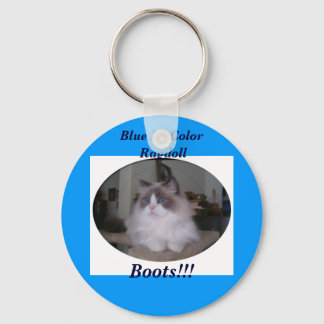 Porte-clés Chat Bi-Couleur Bleu