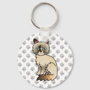 Porte-clés Chat Birman écaille de tortue / Ragdoll mignon & p