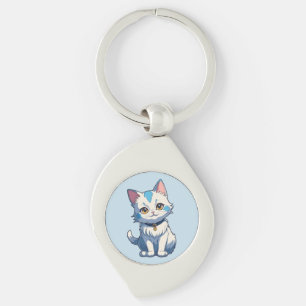 Porte-clés Chat blanc avec charme Feline