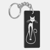 Porte-clés Chat blanc maigre fantaisiste (Devant gauche)