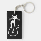 Porte-clés Chat blanc maigre fantaisiste (Dos)