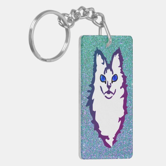 Porte-clés Chat bleu (Devant gauche)