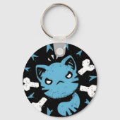 Porte-clés Chat bleu en colère (Verso)