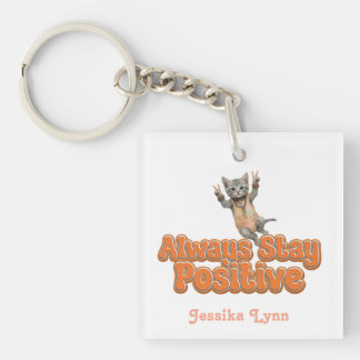 Porte-clés Chat Boho Hippie personnalisé Hippie