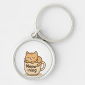 Porte-clés Chat Café Kawaii (Devant)