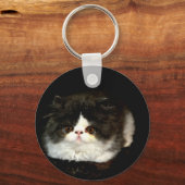 Porte-clés Chat chaton blanc noir mignon (Recto)