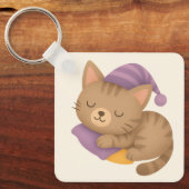 Porte-clés Chat chaton endormi (Recto)