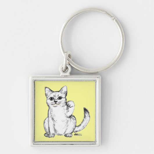 Porte-clés Chat Chaton Maneki Neko Invitant (Devant)