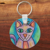 Porte-clés Chat Chaton Rose Violet (Recto)