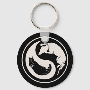 Porte-clés Chat-Chien Yin-Yang