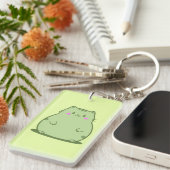 Porte-clés Chat Chubby Matcha Vert (Devant droit)