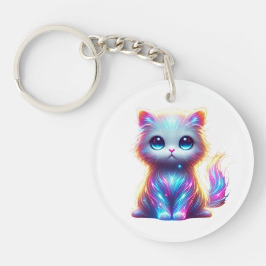 Porte-clés Chat coloré délice (Devant)