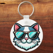 Porte-clés Chat Cool – Accessoire Félin Élégant (Recto)