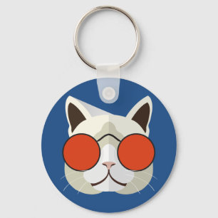 Porte-clés Chat cool en lunettes de soleil