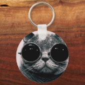 Porte-clés chat cool kat kool avec des ombres (Recto)