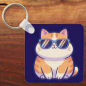 Porte-clés Chat Cool – Personnalité de poche avec  (Recto)