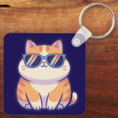 Porte-clés Chat Cool – Personnalité de poche avec  (Verso)