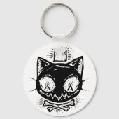 Porte-clés Chat Crâne Couronné (Verso)