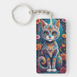 Porte-clés Chat Crâne de Sucre