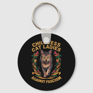 Porte-clés Chat Dames Contre Le Fascisme Drôle Chat Feministe