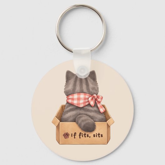 Porte-clés Chat dans la boîte (Recto)