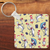 Porte-clés Chat dans le Chapeau | Motif Jaune (Recto)