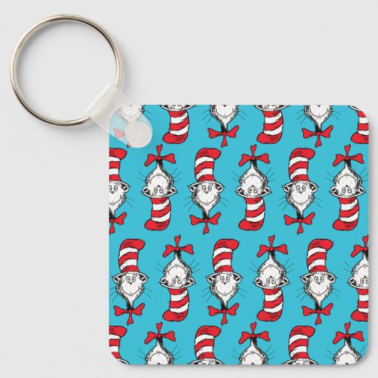 Porte-clés Chat Dans Le Motif Casquette (Recto)