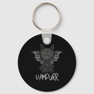 Porte-clés Chat de chauve-souris noir Halloween Vampire Vampu