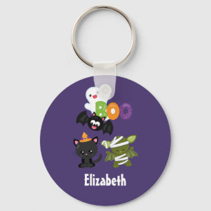 Porte-clés Chat de Cute Halloween, bat, mummy et ghost