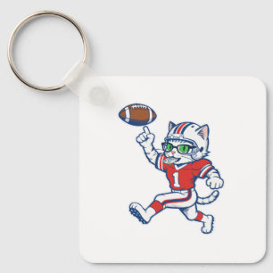 Porte-clés Chat de foot drôle