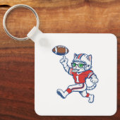 Porte-clés Chat de foot drôle (Recto)