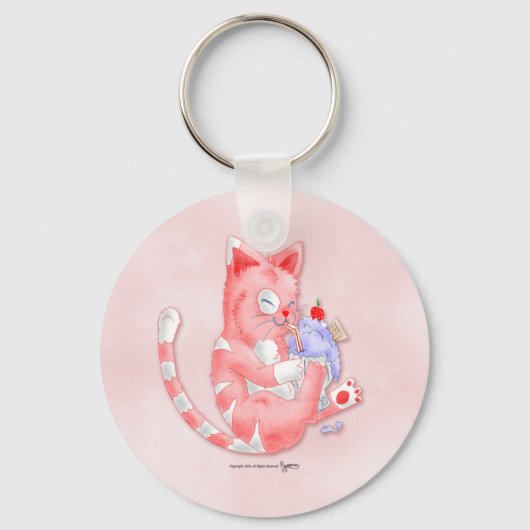 Porte-clés Chat de fraise Porte - clé de malt à boire (Recto)