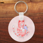 Porte-clés Chat de fraise Porte - clé de malt à boire (Recto)
