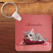 Porte-clés Chat de janvier mignon avec oeillets (Recto)