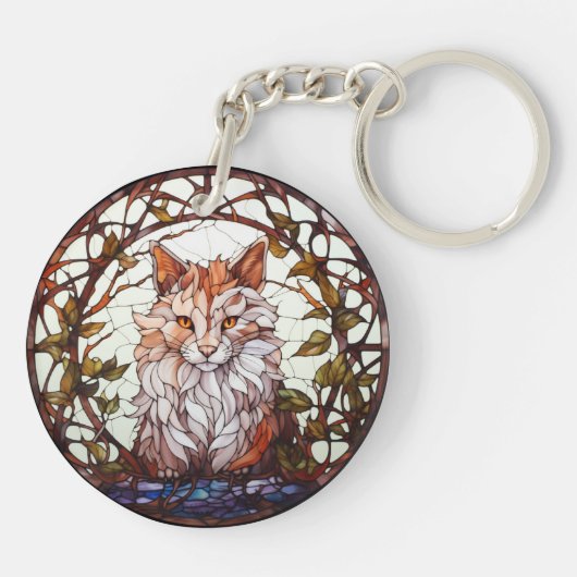 Porte-clés Chat de la forêt de verre doux (Dos)