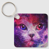 Porte-clés Chat de la galaxie violette (Recto)
