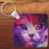 Porte-clés Chat de la galaxie violette (Recto)