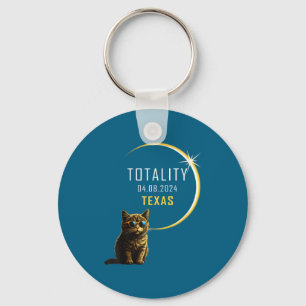 Porte-clés Chat de l'éclipse solaire totale du Texas